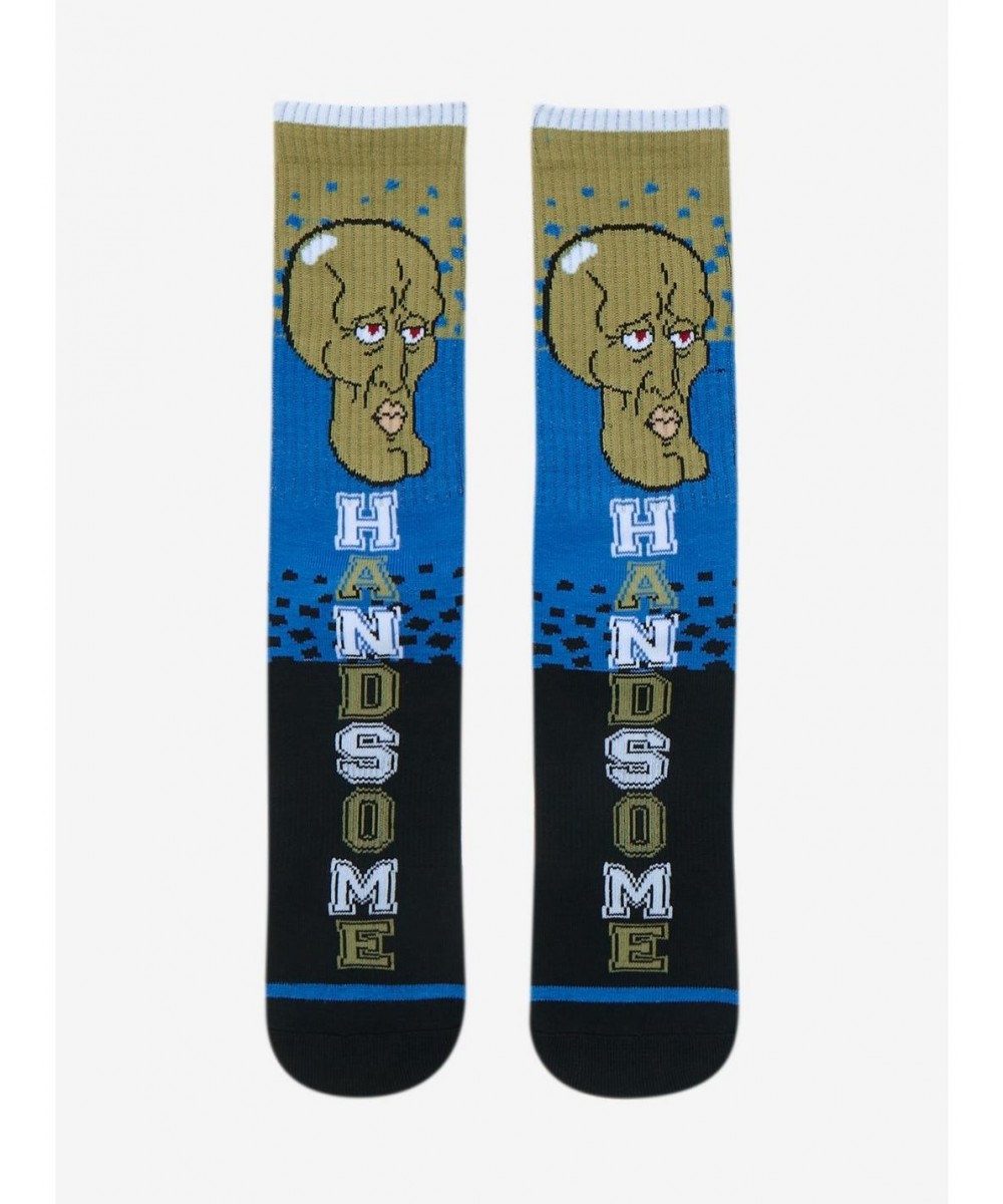 Clearance SpongeBob SquarePants Handsome Squidward Gradient Crew Socks $2.37 Merchandises