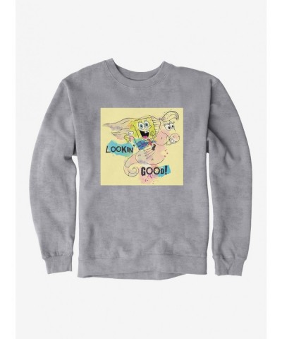 Festival Price SpongeBob SquarePants Lookin' Good Seahorse Ride Sweatshirt $13.28 Sweatshirts