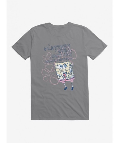 Exclusive Price SpongeBob SquarePants Flattery Gets You Everywhere T-Shirt $7.46 T-Shirts