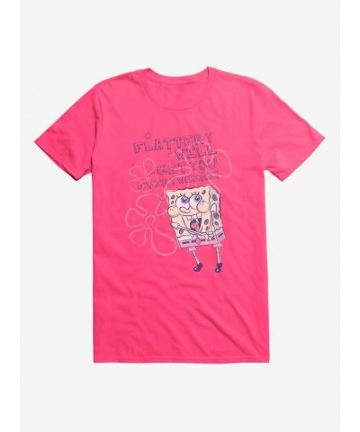 Exclusive Price SpongeBob SquarePants Flattery Gets You Everywhere T-Shirt $7.46 T-Shirts