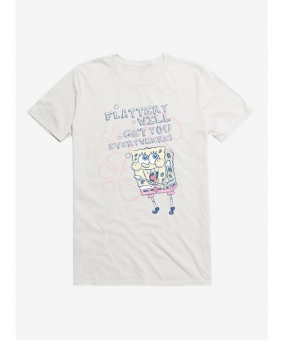 Exclusive Price SpongeBob SquarePants Flattery Gets You Everywhere T-Shirt $7.46 T-Shirts