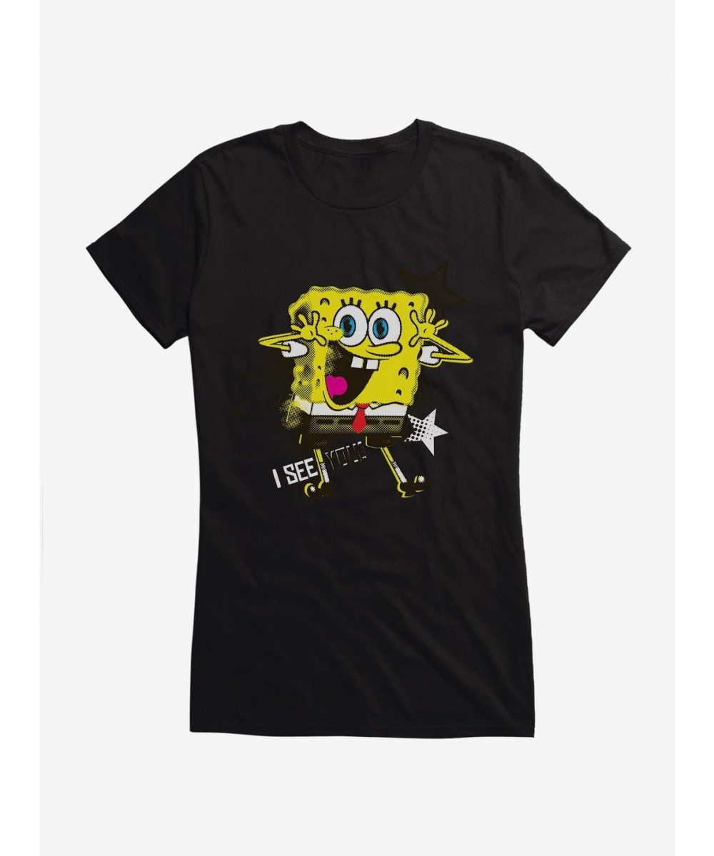 Exclusive Price SpongeBob SquarePants I See You Stars Girls T-Shirt $9.56 T-Shirts