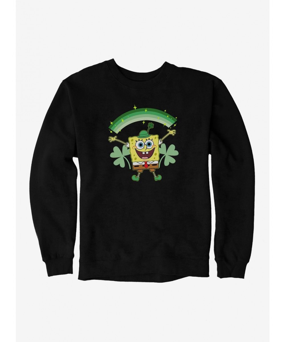 Exclusive SpongeBob SquarePants Green Rainbow Sweatshirt $13.58 Sweatshirts