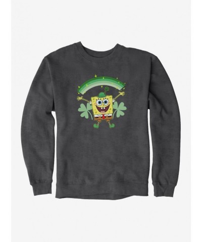 Exclusive SpongeBob SquarePants Green Rainbow Sweatshirt $13.58 Sweatshirts