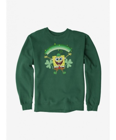 Exclusive SpongeBob SquarePants Green Rainbow Sweatshirt $13.58 Sweatshirts