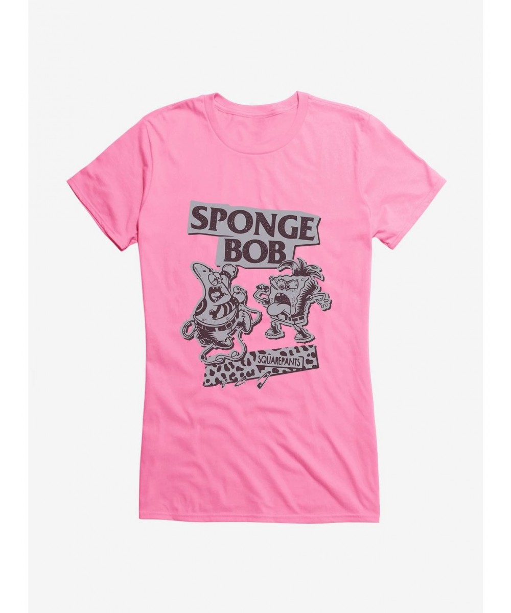 Cheap Sale SpongeBob SquarePants Punk Band Girls T-Shirt $9.96 T-Shirts