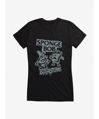 Cheap Sale SpongeBob SquarePants Punk Band Girls T-Shirt $9.96 T-Shirts