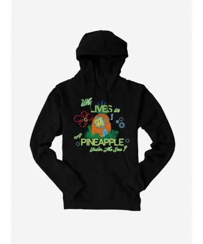 Cheap Sale SpongeBob SquarePants Who Lives In A Pineapple Hoodie $14.73 Hoodies