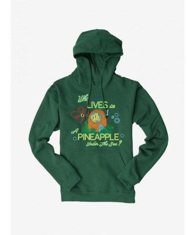 Cheap Sale SpongeBob SquarePants Who Lives In A Pineapple Hoodie $14.73 Hoodies