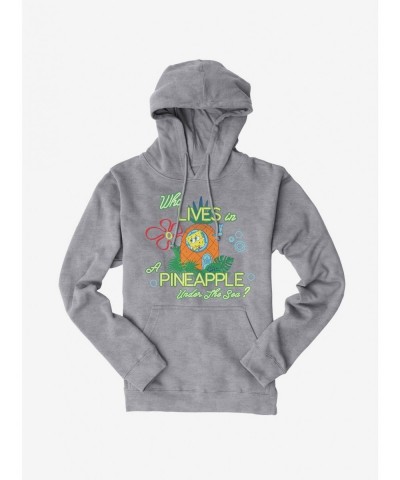 Cheap Sale SpongeBob SquarePants Who Lives In A Pineapple Hoodie $14.73 Hoodies