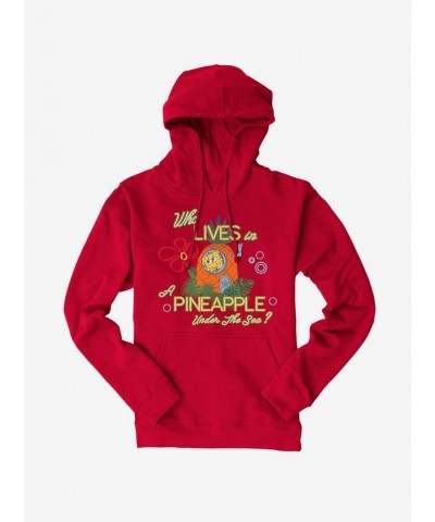 Cheap Sale SpongeBob SquarePants Who Lives In A Pineapple Hoodie $14.73 Hoodies