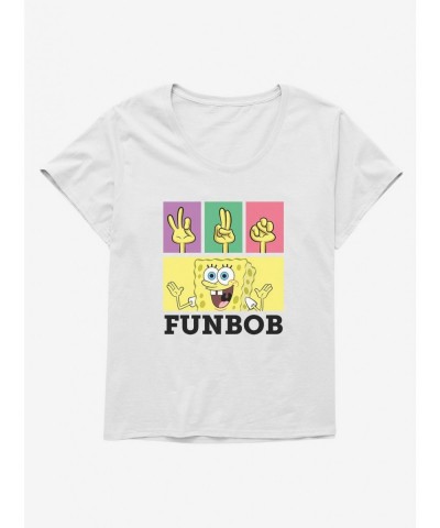 Fashion SpongeBob SquarePants FUNBob Sign Language Girls T-Shirt Plus Size $9.81 T-Shirts