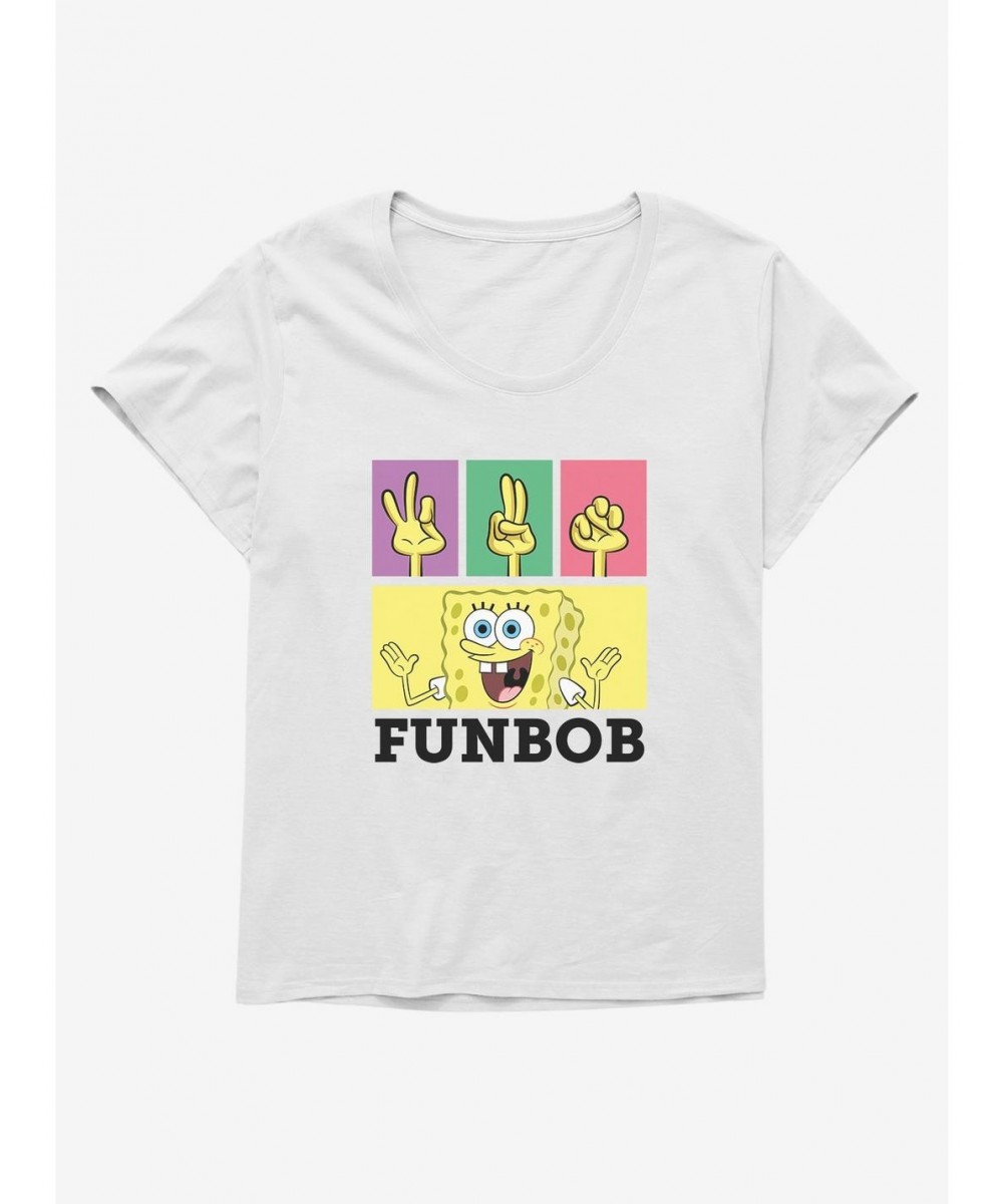 Fashion SpongeBob SquarePants FUNBob Sign Language Girls T-Shirt Plus Size $9.81 T-Shirts