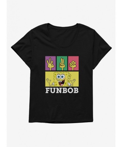 Fashion SpongeBob SquarePants FUNBob Sign Language Girls T-Shirt Plus Size $9.81 T-Shirts