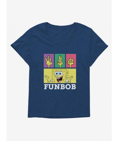 Fashion SpongeBob SquarePants FUNBob Sign Language Girls T-Shirt Plus Size $9.81 T-Shirts