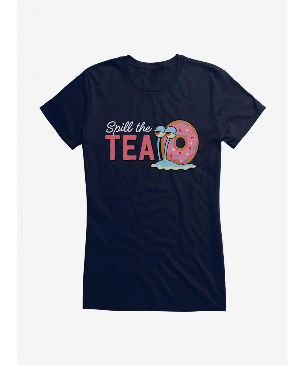 Bestselling SpongeBob SquarePants Spill The Tea Gary Girls T-Shirt $9.56 T-Shirts