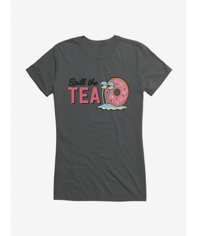 Bestselling SpongeBob SquarePants Spill The Tea Gary Girls T-Shirt $9.56 T-Shirts