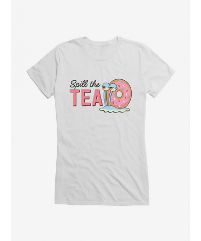 Bestselling SpongeBob SquarePants Spill The Tea Gary Girls T-Shirt $9.56 T-Shirts