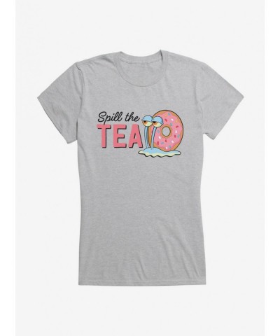 Bestselling SpongeBob SquarePants Spill The Tea Gary Girls T-Shirt $9.56 T-Shirts