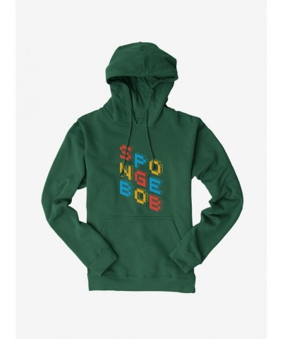 Pre-sale Discount SpongeBob SquarePants Block Script SpongeBob Hoodie $13.65 Hoodies