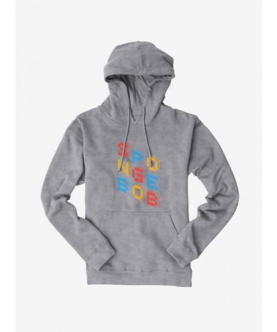 Pre-sale Discount SpongeBob SquarePants Block Script SpongeBob Hoodie $13.65 Hoodies