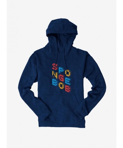 Pre-sale Discount SpongeBob SquarePants Block Script SpongeBob Hoodie $13.65 Hoodies