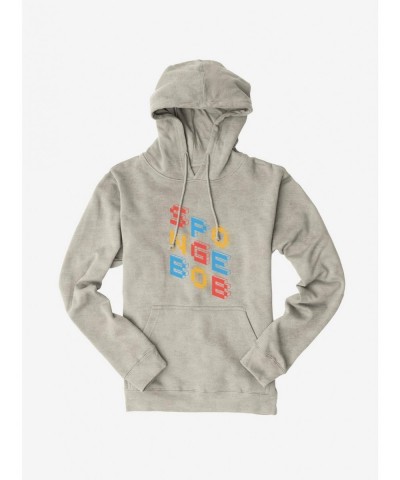 Pre-sale Discount SpongeBob SquarePants Block Script SpongeBob Hoodie $13.65 Hoodies