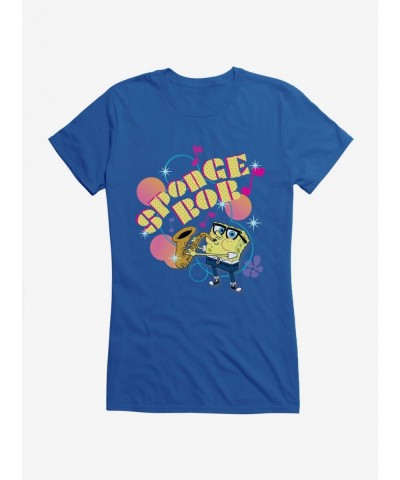 Bestselling SpongeBob SquarePants Saxophone Playin' Sponge Girls T-Shirt $6.18 T-Shirts