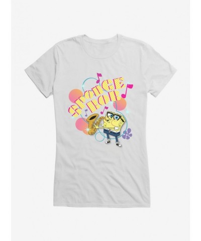 Bestselling SpongeBob SquarePants Saxophone Playin' Sponge Girls T-Shirt $6.18 T-Shirts