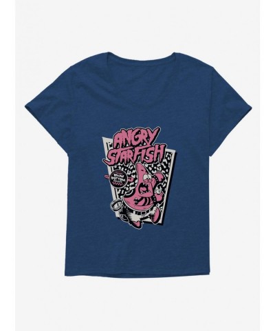 Clearance SpongeBob SquarePants Punk Angry Starfish Girls T-Shirt Plus Size $10.29 T-Shirts