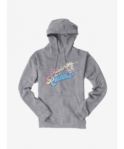 Pre-sale SpongeBob SquarePants Follow The Rainbow Hoodie $15.45 Hoodies