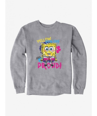 Flash Deal SpongeBob SquarePants Yellow, Porous And Proud Sweatshirt $12.69 Sweatshirts