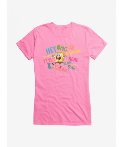 Best Deal SpongeBob SquarePants Text Verbiage Girls T-Shirt $9.16 T-Shirts