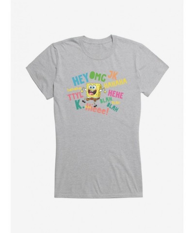 Best Deal SpongeBob SquarePants Text Verbiage Girls T-Shirt $9.16 T-Shirts