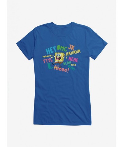 Best Deal SpongeBob SquarePants Text Verbiage Girls T-Shirt $9.16 T-Shirts