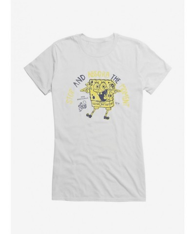 Discount SpongeBob SquarePants Absorb The Moment Girls T-Shirt $6.97 T-Shirts