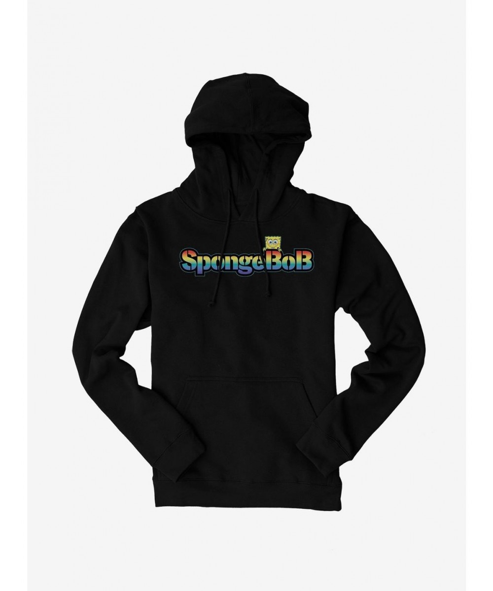 Absolute Discount SpongeBob SquarePants Rainbow Logo Hoodie $16.88 Hoodies