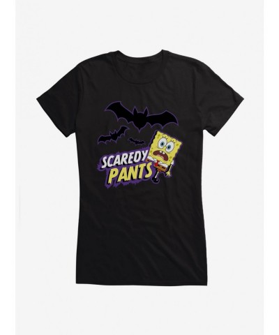 Cheap Sale SpongeBob SquarePants Scaredy Pants Girls T-Shirt $6.77 T-Shirts