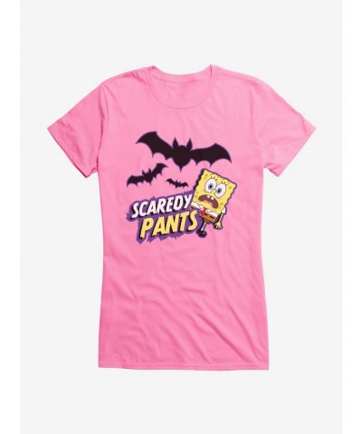 Cheap Sale SpongeBob SquarePants Scaredy Pants Girls T-Shirt $6.77 T-Shirts