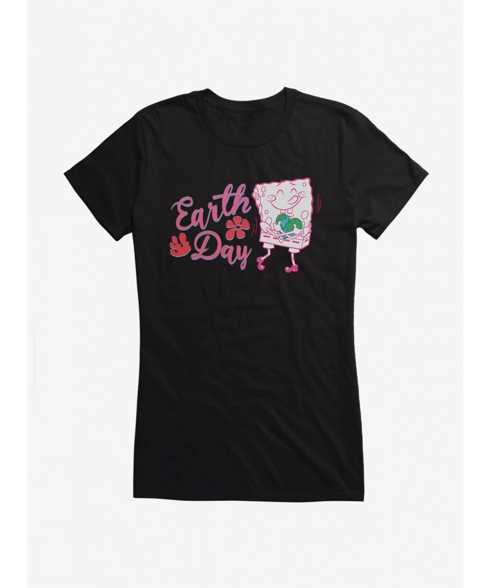 High Quality SpongeBob SquarePants Earth Day Sketch Girls T-Shirt $9.76 T-Shirts