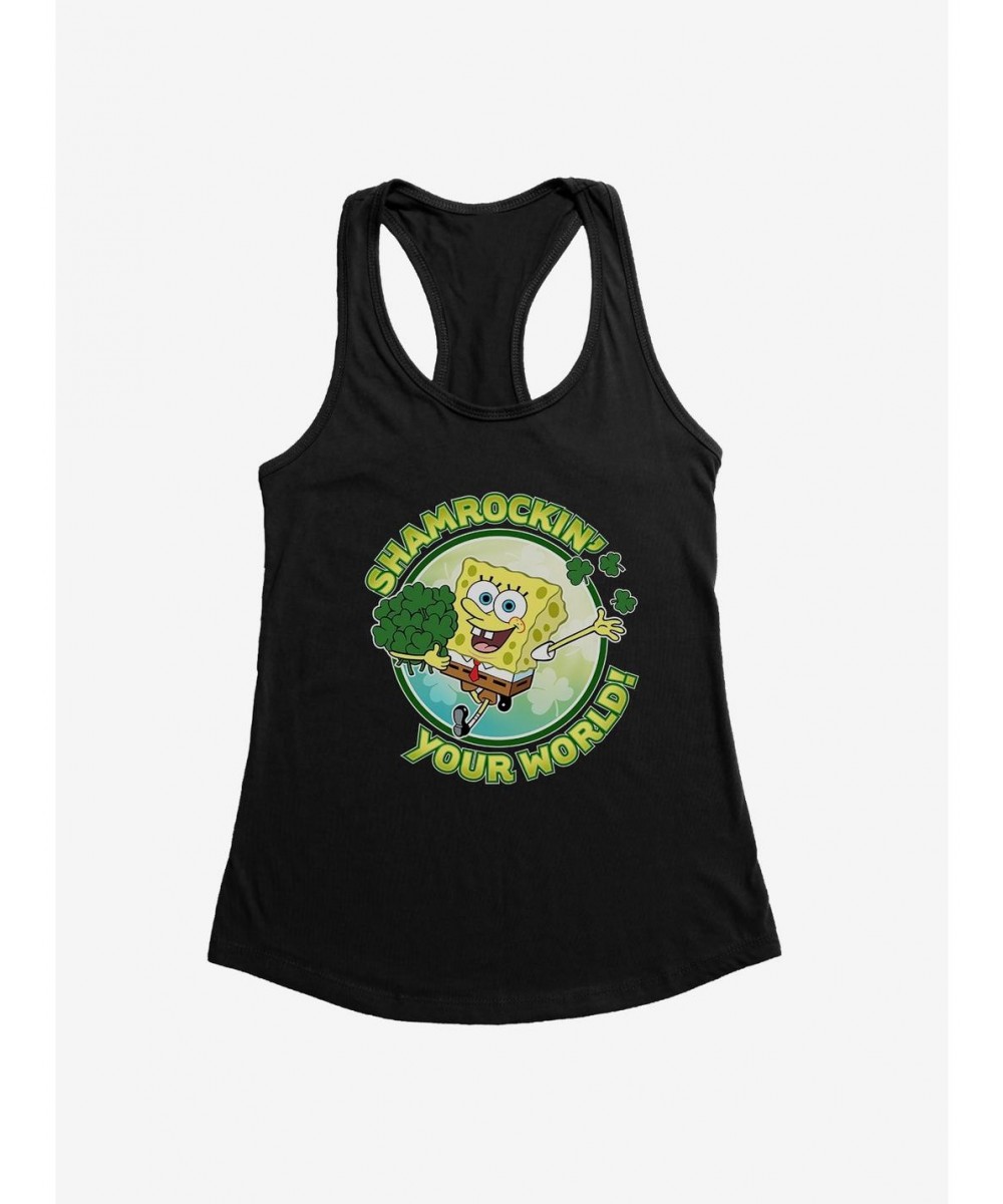 Discount SpongeBob SquarePants Shamrockin Your World Girls Tank $7.77 Tanks