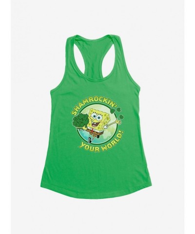 Discount SpongeBob SquarePants Shamrockin Your World Girls Tank $7.77 Tanks