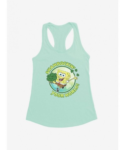 Discount SpongeBob SquarePants Shamrockin Your World Girls Tank $7.77 Tanks