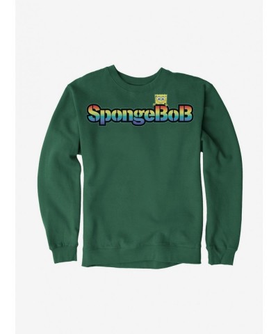 Festival Price SpongeBob SquarePants Rainbow Logo Sweatshirt $13.28 Sweatshirts