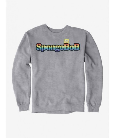 Festival Price SpongeBob SquarePants Rainbow Logo Sweatshirt $13.28 Sweatshirts