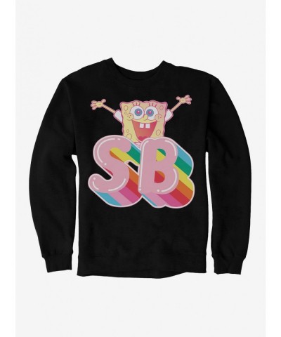 New Arrival SpongeBob SquarePants Rainbow Initials Sweatshirt $12.99 Sweatshirts