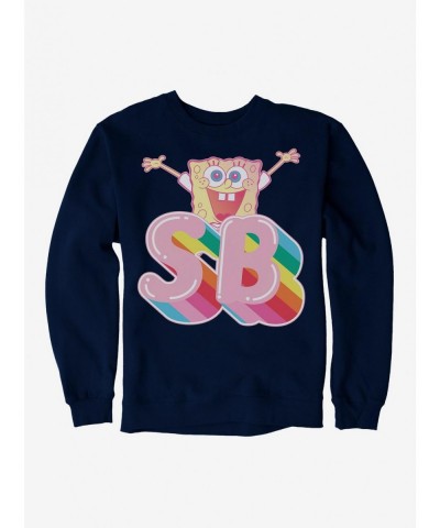 New Arrival SpongeBob SquarePants Rainbow Initials Sweatshirt $12.99 Sweatshirts