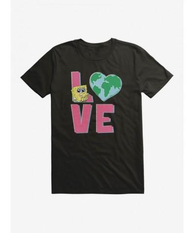 Unique SpongeBob SquarePants Earth Day Love Eyes T-Shirt $8.80 T-Shirts