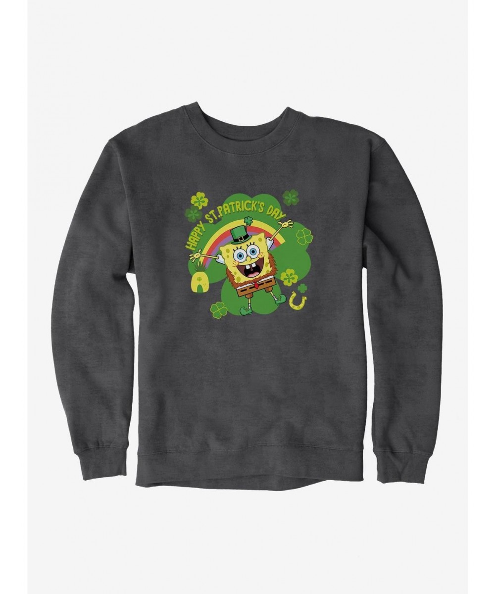 Hot Selling SpongeBob SquarePants Happy St. Patrick's Day Sweatshirt $12.40 Sweatshirts