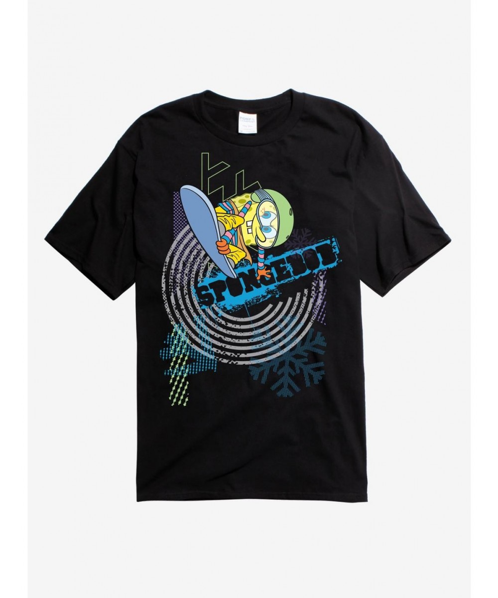 Discount SpongeBob SquarePants Snowboard Tricks T-Shirt $7.46 T-Shirts